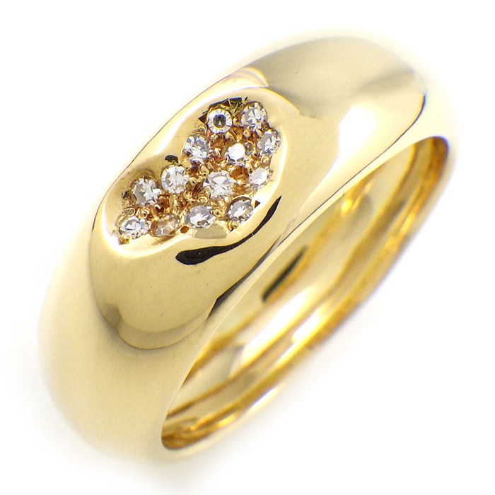 ティファニー Tiffany & Co. リング カーブド ハート パヴェ ダイヤモンド K18YG 8.5号 【中古】