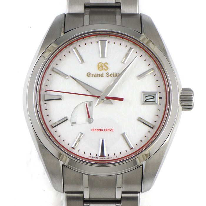 グランドセイコー Grand Seiko 腕時計 AJHH 特別限定モデル SBGA421/9R65-0DL0 390本限定 デイト パワーリザーブ表示 ヘリテージコレクション 雪白パターン ホワイト文字盤 チタン スプリングドライブ 自動巻き 【中古】