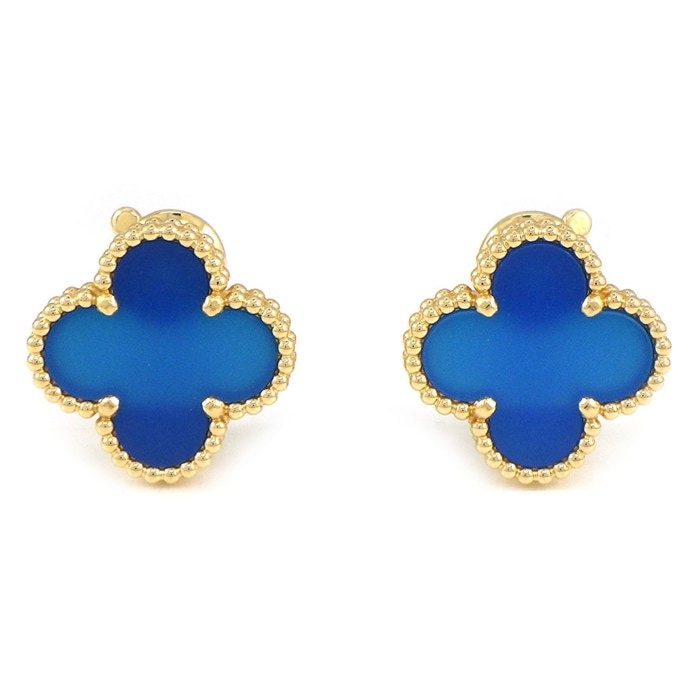 ヴァンクリーフ＆アーペル Van Cleef & Arpels ピアス ヴィンテージアルハンブラ VCARP9SZ00 ブルー アゲート K18YG 【中古】