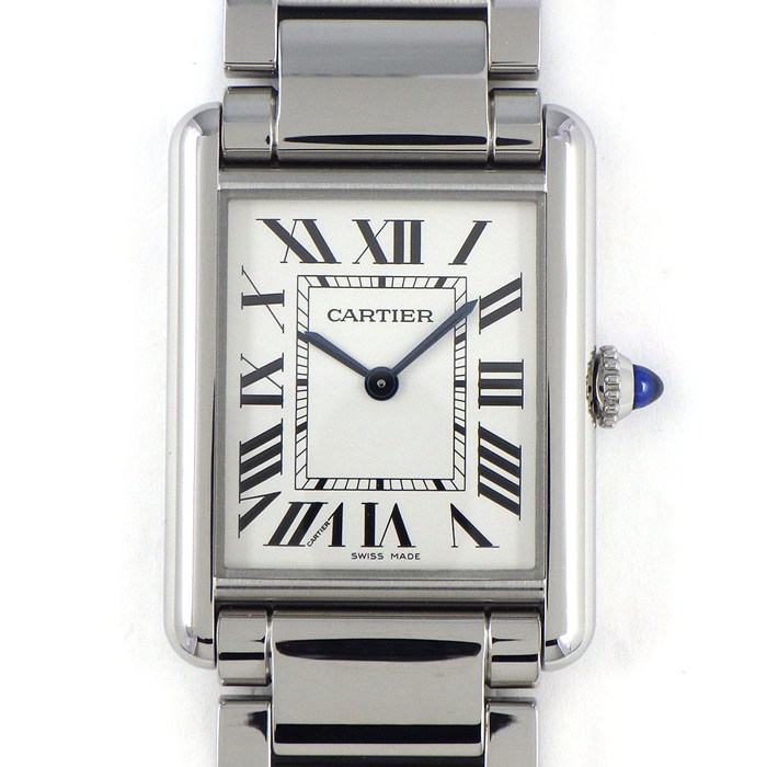カルティエ Cartier 腕時計 タンクマスト LM WSTA0052 レクタンギュラー シルバー文字盤 SS クオーツアナログ 【箱・保付き】 【中古】