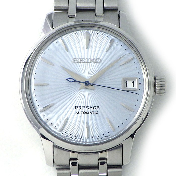 セイコー SEIKO 腕時計 プレザージュ SRP841J1 4R35-02T0 ブルー文字盤 デイト 裏スケ SS 自動巻き 【箱・保付き】 【中古】 セイコー SEIKO 腕時計 プレザージュ SRP841J1 4R35-02T0 ブルー文字盤