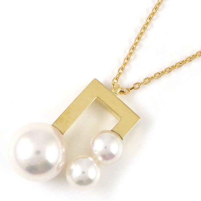 タサキ 田崎真珠 TASAKI ネックレス バランス ノート P-16537 あこや真珠 5.0-8.5mm珠 K18YG 【中古】