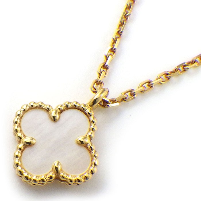 ヴァンクリーフ＆アーペル Van Cleef & Arpels ネックレス スウィートアルハンブラ VCARF69100 ホワイト シェル K18YG 【中古】