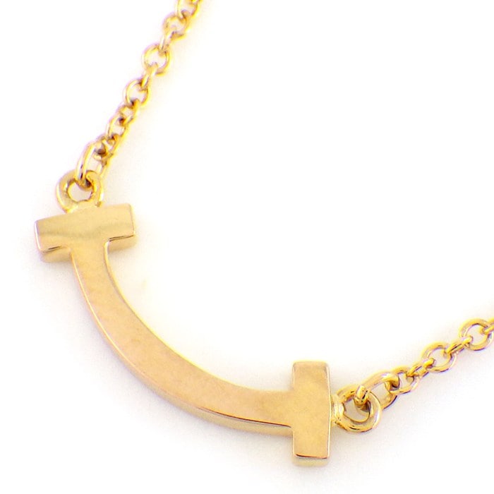  ティファニー Tiffany & Co. ネックレス Tスマイル マイクロ 62617721 K18PG 【中古】