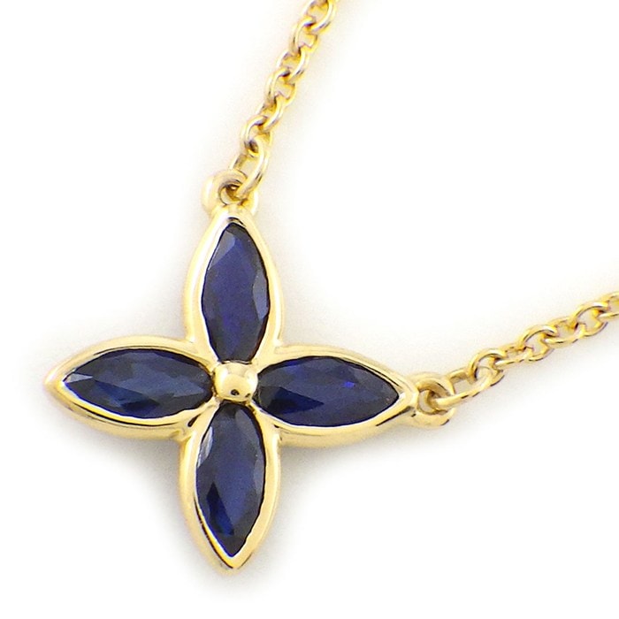 ティファニー Tiffany & Co. ネックレス ビクトリア スモール マーキスカット サファイア K18YG 【中古】