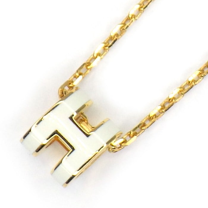 エルメス HERMES ネックレス ポップH ポップアッシュ ミニ ホワイト ラッカー GP 【中古】