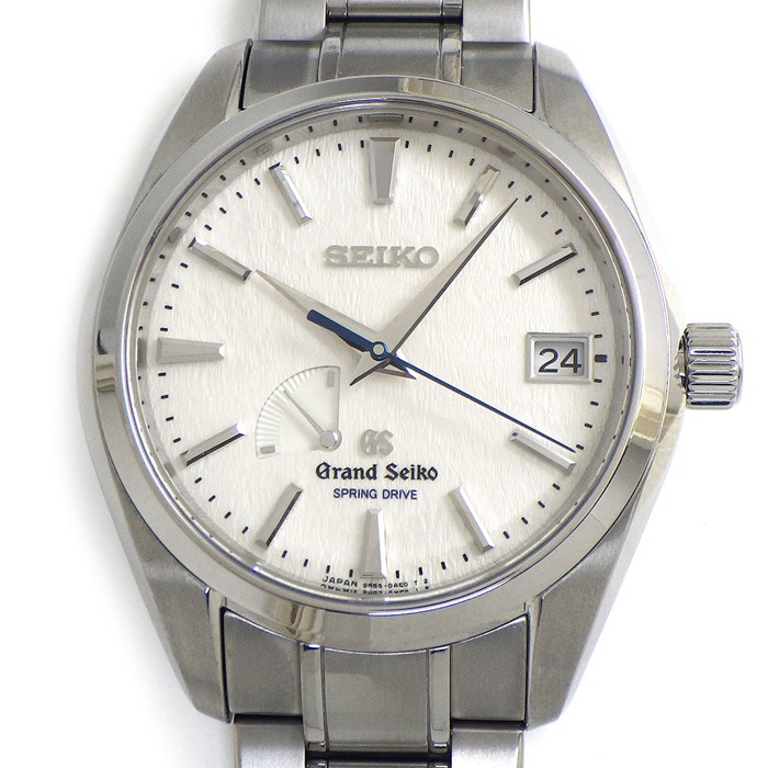 グランドセイコー Grand Seiko 腕時計 ヘリテージコレクション SBGA011/9R65-0AE0 雪白 ホワイト文字盤 デイト 裏スケ パワーリザーブ表示 チタン スプリングドライブ 【箱・保付き】 【中古】