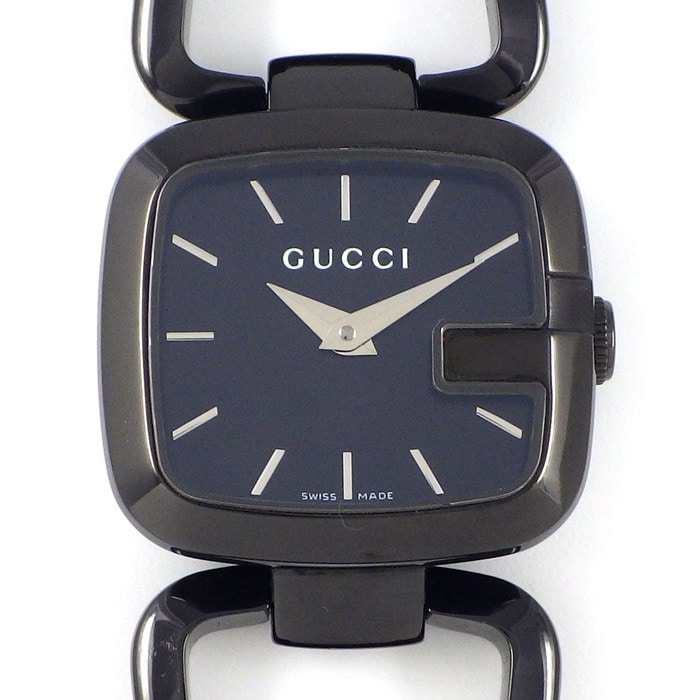 686【美品】GUCCI 時計　128.5 シェル スクエア カットガラス　華奢 686【美品】GUCCI 時計 128.5 シェル スクエア カットガラス 華奢