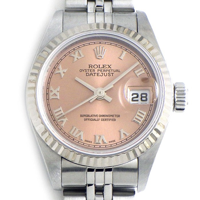 ロレックス Rolex 腕時計 デイトジャスト 79174 P番 2000年製 サンレイ ピンク文字盤 ローマンインデックス デイト K18WG SS 自動巻き 【中古】