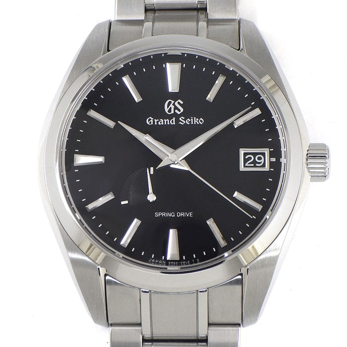 グランドセイコー Grand Seiko 腕時計 ヘリテージコレクション SBGA203/9R65-0AA0 デイト 裏スケ パワーリザーブ表示 ブラック文字盤 SS スプリングドライブ 自動巻き 【箱・保付き】 【中古】