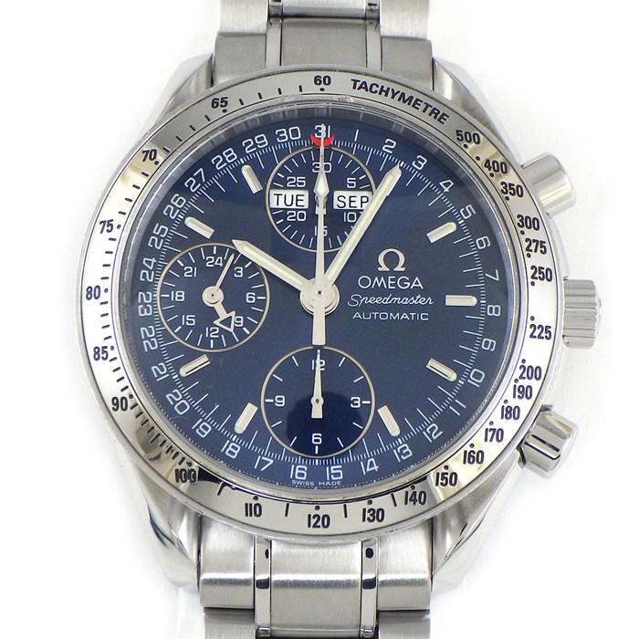 オメガ OMEGA 腕時計 スピードマスター 3523.80 ブルー文字盤 デイト クロノグラフ スモールセコンド 夜光針・インデックス SS 自動巻き 【箱・保付き】 【中古】