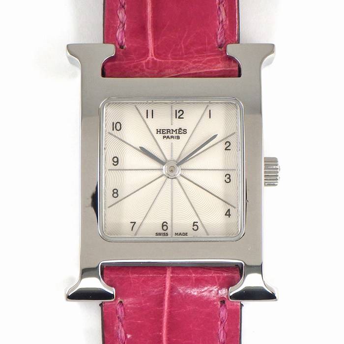 エルメス HERMES 腕時計 Hウォッチ HH1.210 スクエア アイボリー