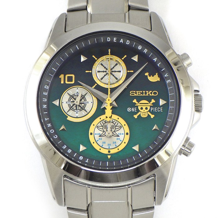 セイコー SEIKO 腕時計 ワンピース1000話記念モデル SZER076/7T92-HBZ0 5000本限定 クロノグラフ スモールセコンド グラデーション ブルー/グリーン文字盤 SS クオーツアナログ 【中古】