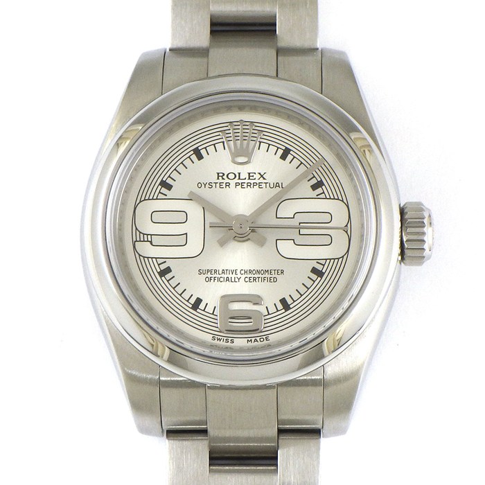 ロレックス Rolex 腕時計 オイスター パーペチュアル 176200 V番 2009年製 ルーレット刻印 シルバー文字盤 SS 自動巻き 【中古】