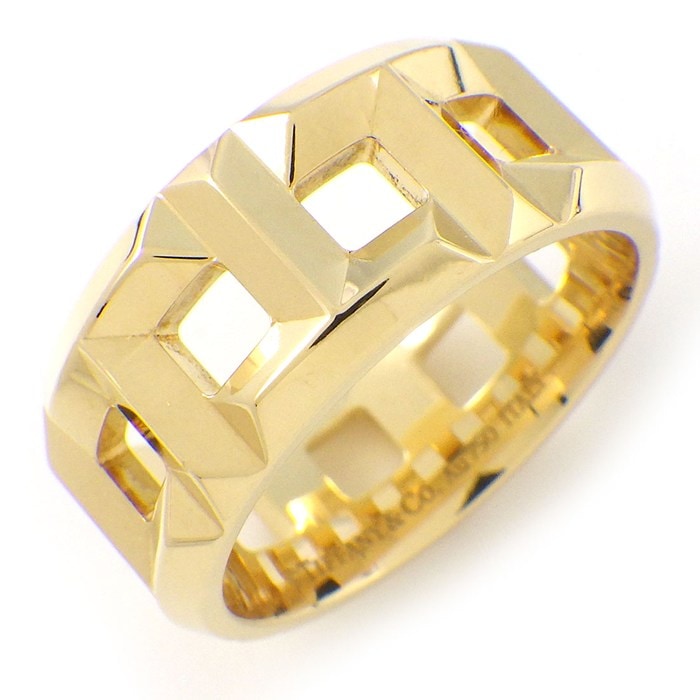 ティファニー Tiffany & Co. リング T トゥルー 67685598 8mm幅モデル K18YG 9号 【中古】