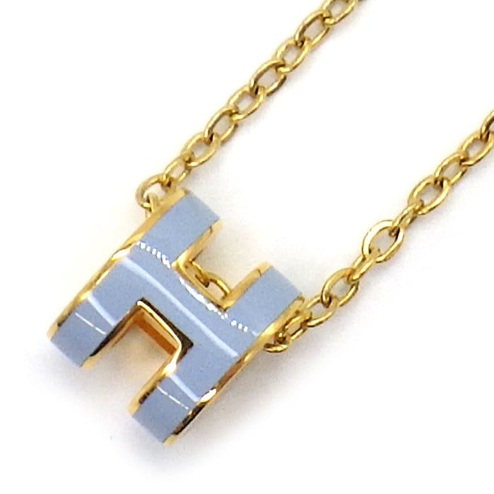 エルメス HERMES ネックレス ポップH ポップアッシュ ミニ ブルーリン ライトブルー ラッカー GP 【中古】