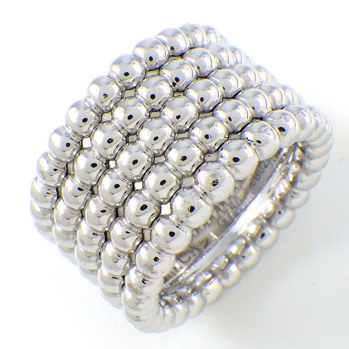 ヴァンクリーフ＆アーペル Van Cleef & Arpels リング ペルレ ゴールドパール 5連 K18WG 12号 / #52 【中古】