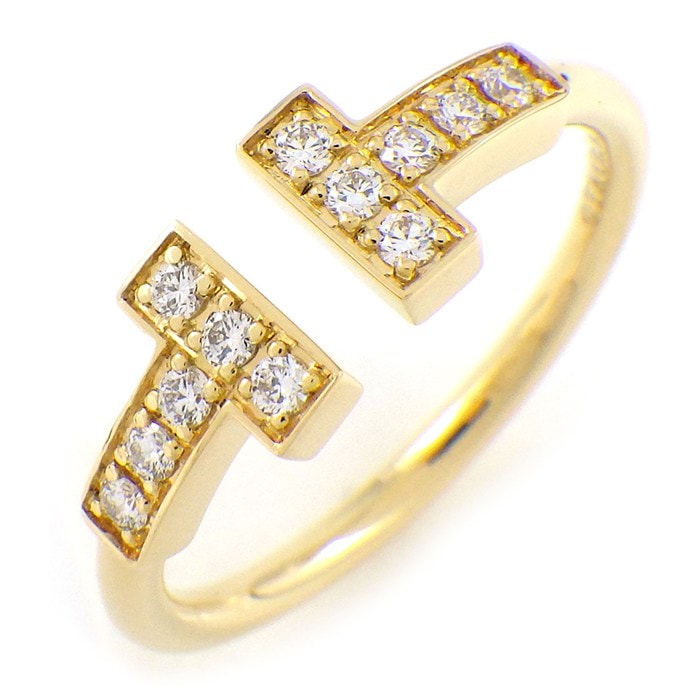 ティファニー Tiffany & Co. リング Tワイヤー 60147099 ダイヤモンド 計0.13ct K18YG 9号 【中古】
