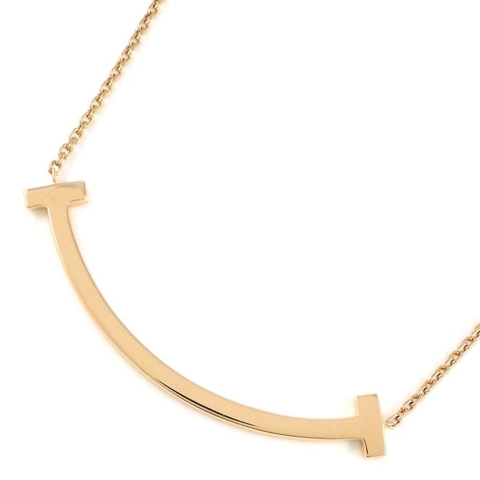 ティファニー Tiffany & Co. ネックレス Tスマイル ミディアム 74957102 K18PG 【中古】