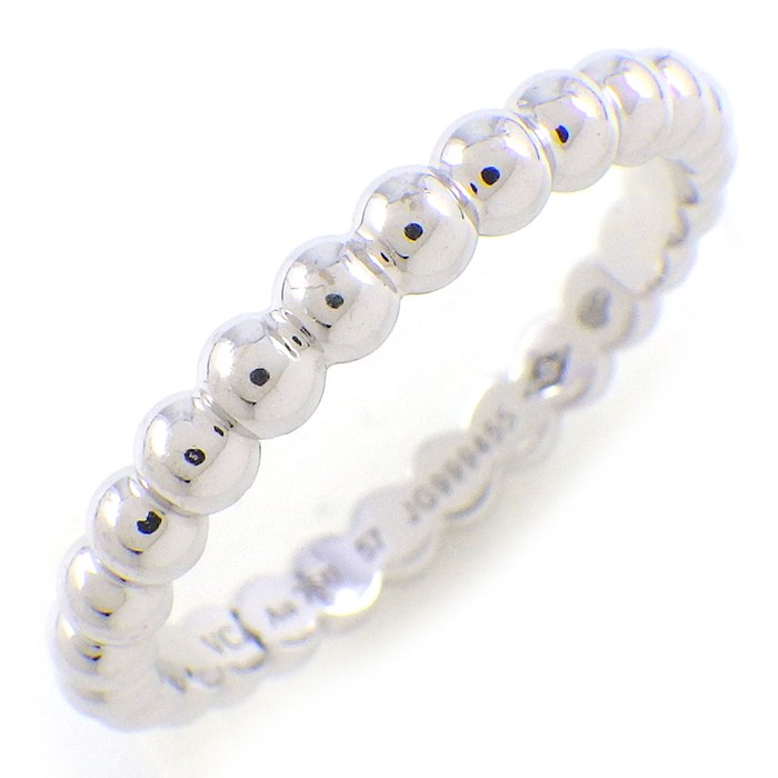 ヴァンクリーフ＆アーペル Van Cleef & Arpels リング ペルレ ミディアム VCARN9PC57 ゴールドパール K18WG 16.5号 / #57 【箱・保付き】 【中古】