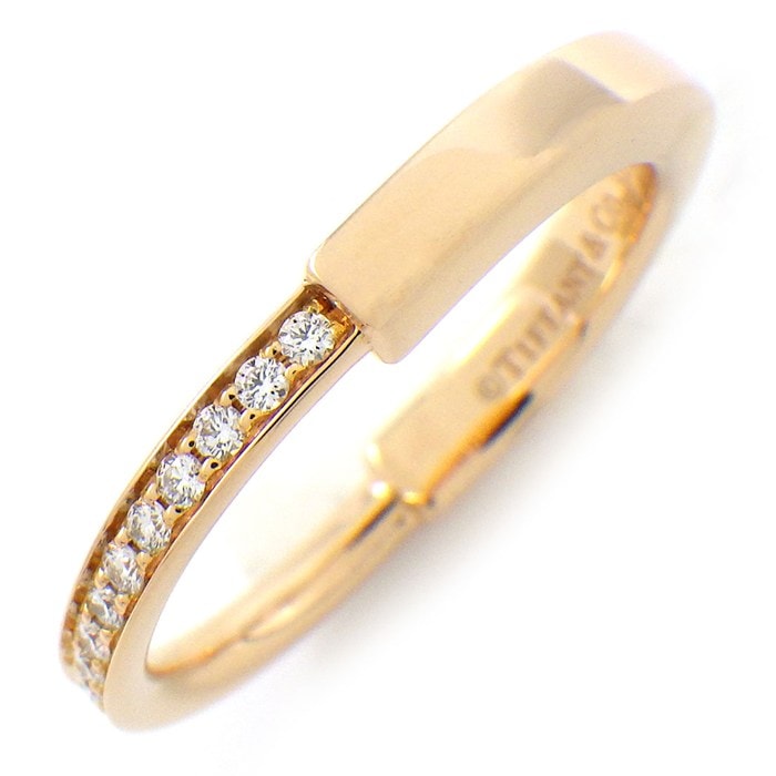 ティファニー Tiffany & Co. リング ロック 72344707 ハーフ サークル ダイヤモンド 計0.14ct K18PG 11号 【中古】