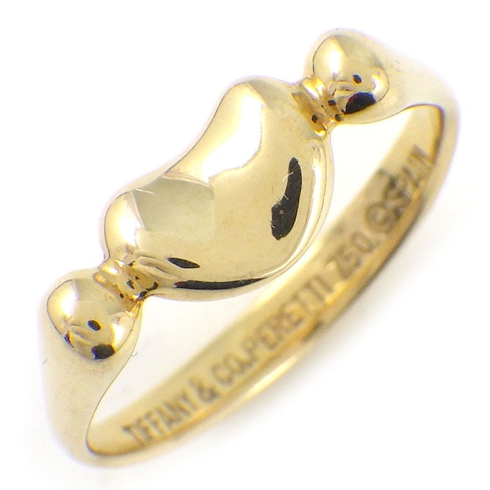 ティファニー Tiffany & Co. リング ビーン デザイン ミニ ビーンズ K18YG 11号 【中古】