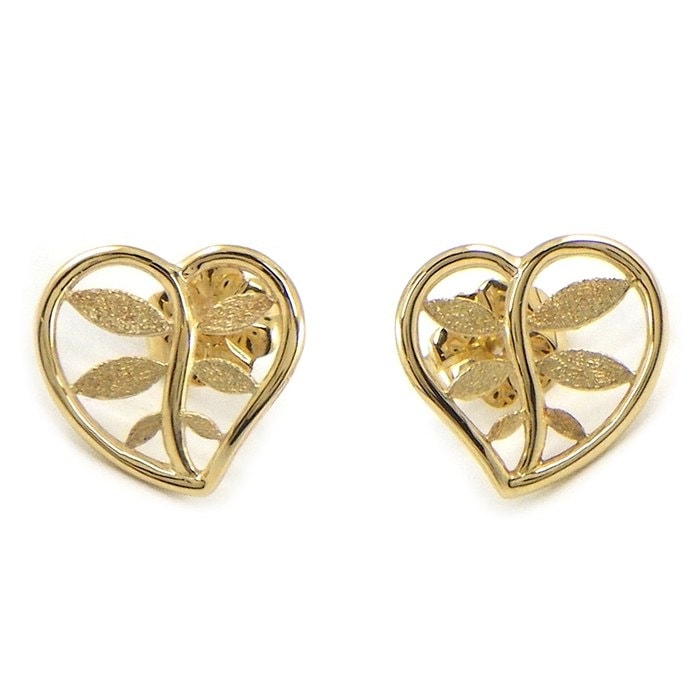 ティファニー Tiffany & Co. ピアス ハート リーフ K18YG 【中古】