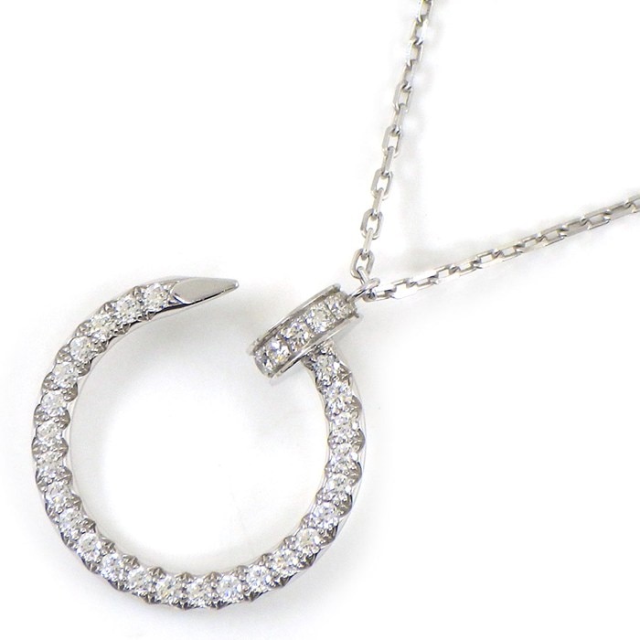 カルティエ Cartier ネックレス ジュストアンクル CRB3046900 釘モチーフ ダイヤモンド 計0.38ct K18WG 【中古】