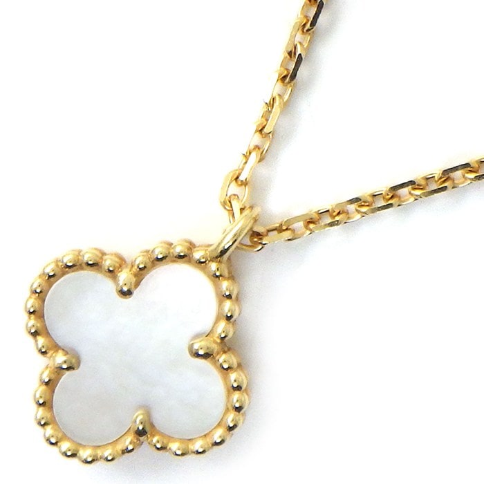 ヴァンクリーフ＆アーペル Van Cleef & Arpels ネックレス スウィートアルハンブラ VCARF69100 ホワイト シェル K18YG 【箱・保付き】 【中古】