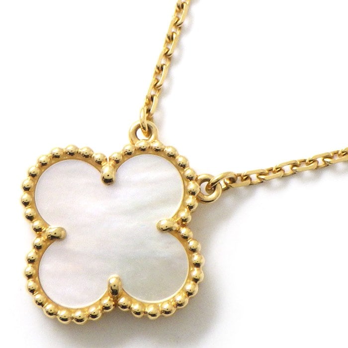 ヴァンクリーフ＆アーペル Van Cleef & Arpels ネックレス ヴィンテージアルハンブラ VCARA45900 ホワイト シェル K18YG 【箱・保付き】 【中古】