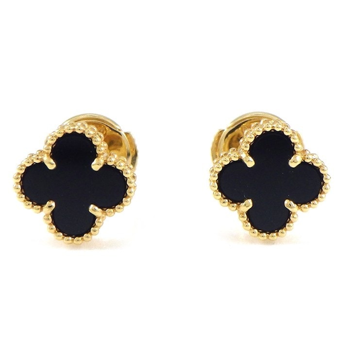 ヴァンクリーフ＆アーペル Van Cleef & Arpels ピアス スウィートアルハンブラ VCARA44900 オニキス K18YG 【中古】