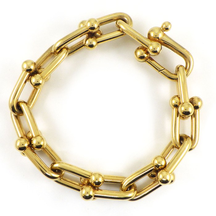ティファニー Tiffany & Co. ブレスレット ハードウェア ラージ リンク 60153072 K18YG / #M 【中古】