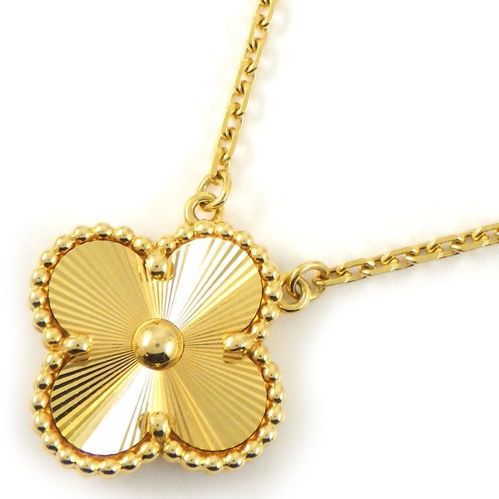 ヴァンクリーフ＆アーペル Van Cleef & Arpels ネックレス ヴィンテージアルハンブラ VCARP4KL00 ギョーシェ K18YG 【箱・保付き】 【中古】