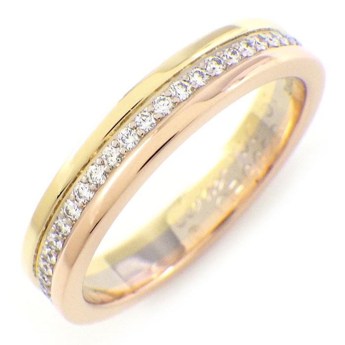 カルティエ Cartier リング ヴァンドーム トリニティ ウェディング B4052951 フルエタニティ スリーカラー ダイヤモンド K18PG K18WG K18YG 11号 / #51 【箱・保付き】 【中古】