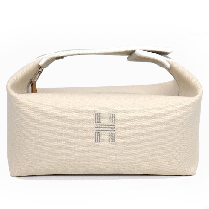 エルメス HERMES バス用ポーチ/ハンドバッグ ブリッド・ア・ブラック PM ナチュラル コットン シルバー金具 【中古】