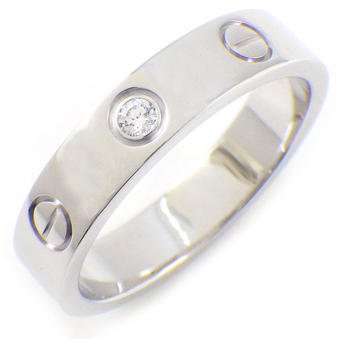 カルティエ Cartier リング ラブ スモールモデル SM B4050550 1ポイント ダイヤモンド 0.02ct K18WG 10号 / #50 【中古】