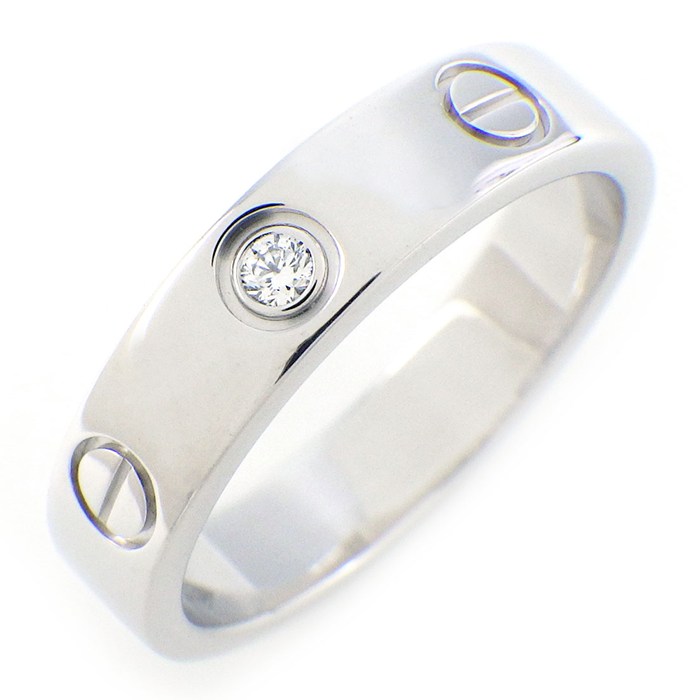 カルティエ Cartier リング ラブ スモールモデル SM B4050549 1ポイント ダイヤモンド 0.02ct K18WG 9号 / #49 【中古】