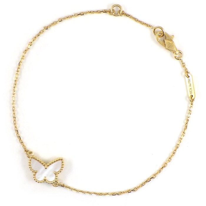 ヴァンクリーフ＆アーペル Van Cleef & Arpels ブレスレット スウィートアルハンブラ パピヨン VCARF69000 ホワイト シェル K18YG 【箱・保付き】 【中古】