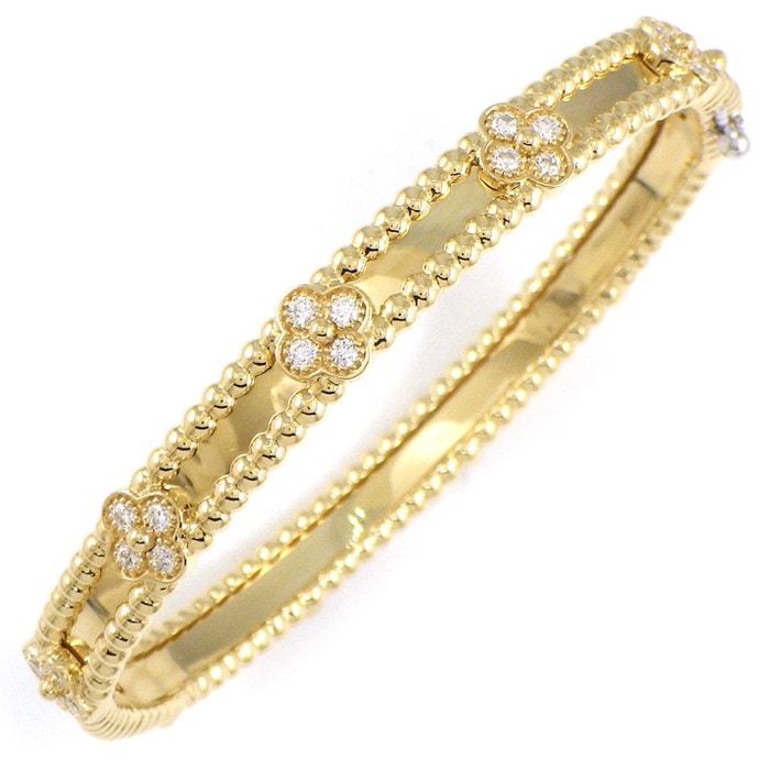 ヴァンクリーフ＆アーペル Van Cleef & Arpels バングル ペルレ スウィートクローバー XS VCARP6X400 40ポイント ダイヤモンド 計0.68ct K18YG 【箱・保付き】 【中古】