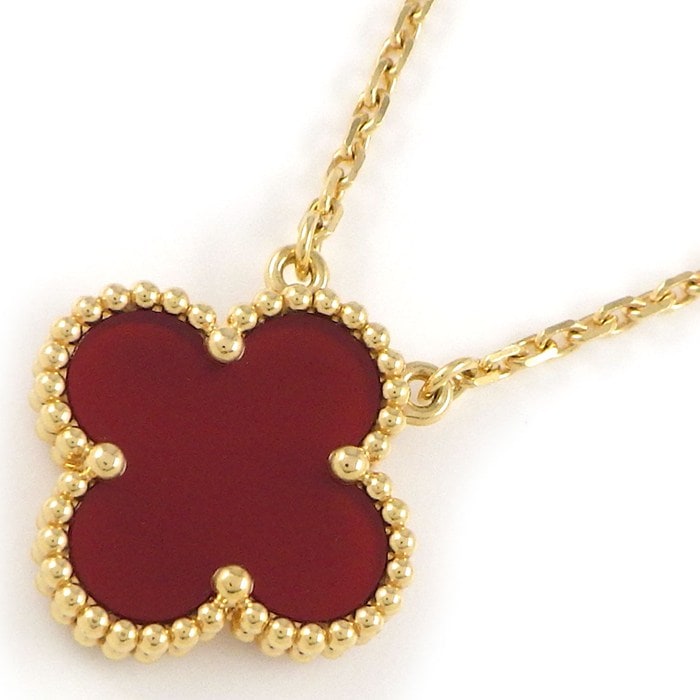 ヴァンクリーフ＆アーペル Van Cleef & Arpels ネックレス ヴィンテージアルハンブラ VCARD38500 カーネリアン K18YG 【箱・保付き】 【中古】