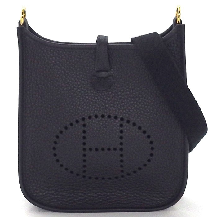 エルメス HERMES ショルダーバッグ エヴリンTPM W刻印 2024年製 ノワール トリヨンクレマンス レザー ゴールド金具 【中古】