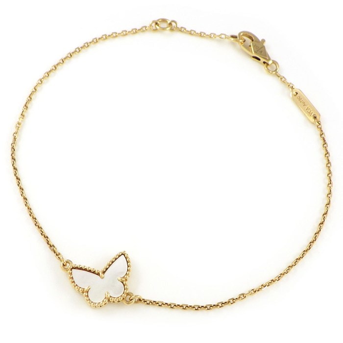 ヴァンクリーフ＆アーペル Van Cleef & Arpels ブレスレット スウィートアルハンブラ パピヨン VCARF69000 ホワイト シェル K18YG 【箱・保付き】 【中古】