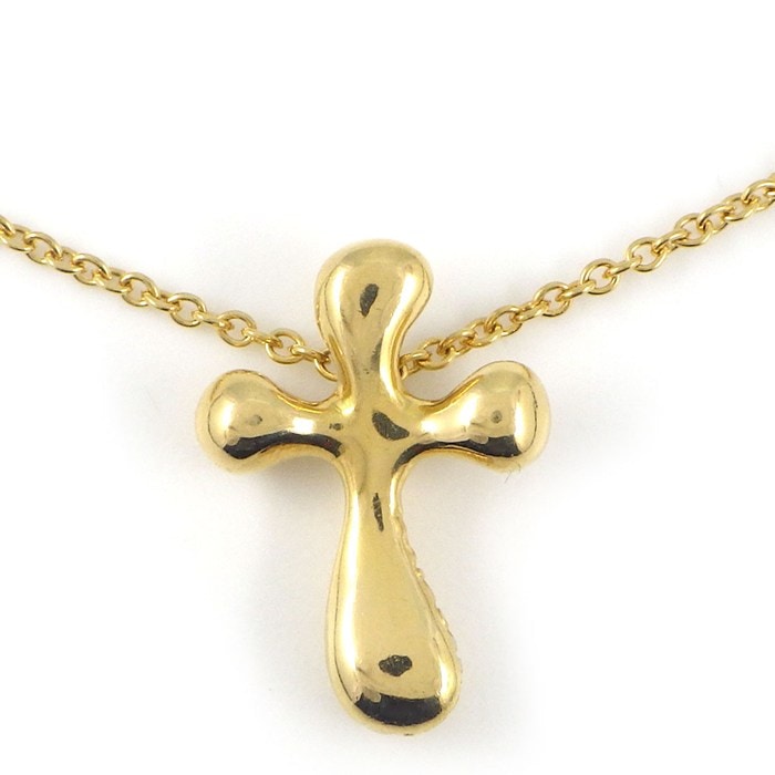 ティファニー Tiffany & Co. ネックレス スモールクロス K18YG 【中古】