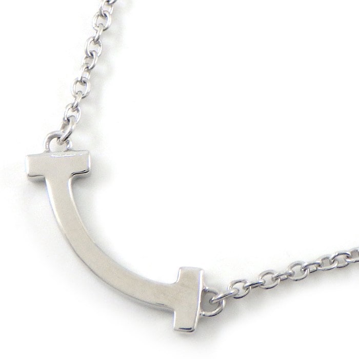 ティファニー Tiffany & Co. ネックレス Tスマイル ミニ マイクロ K18WG 【中古】