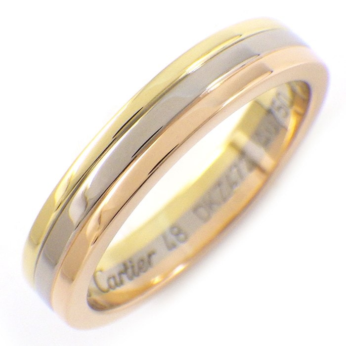 カルティエ Cartier リング ヴァンドーム トリニティ ウェディング B4052248 スリーカラー K18PG K18WG K18YG 8号 / #48 【箱・保付き】 【中古】