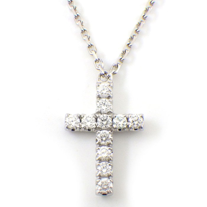 カルティエ Cartier ネックレス クロス B7221700 オンライン限定 11ポイント ダイヤモンド 計0.13ct K18WG 【中古】
