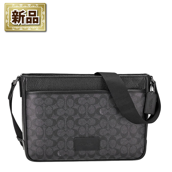 【新品】コーチ COACH ディストリクト クロスボディバッグ CY824 QBMI5 2025 AW チャコール シグネチャーキャンバス ブラック レザー