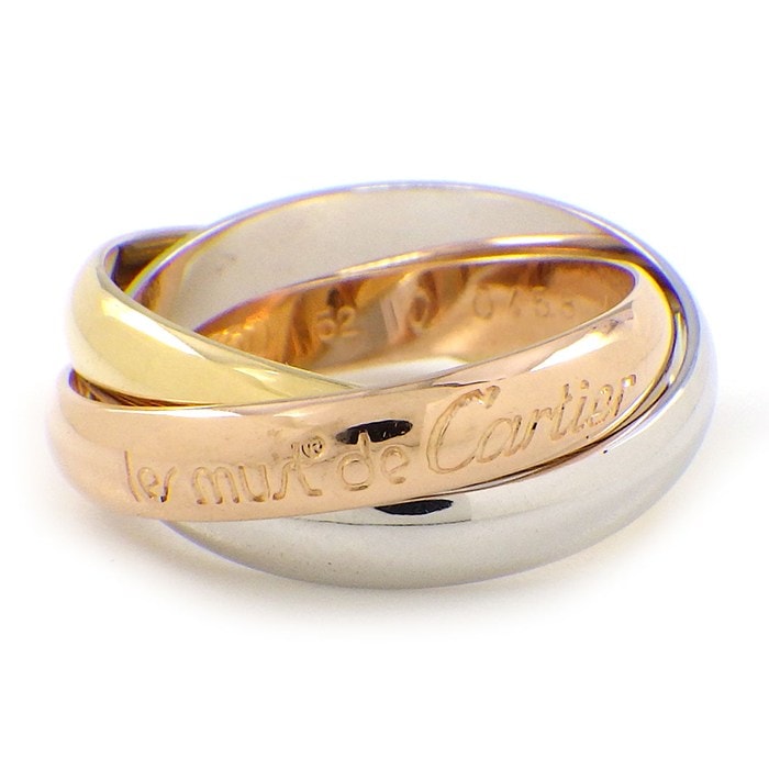カルティエ Cartier リング トリニティ スリーカラー K18PG K18WG K18YG 11.5号 / #52 【中古】