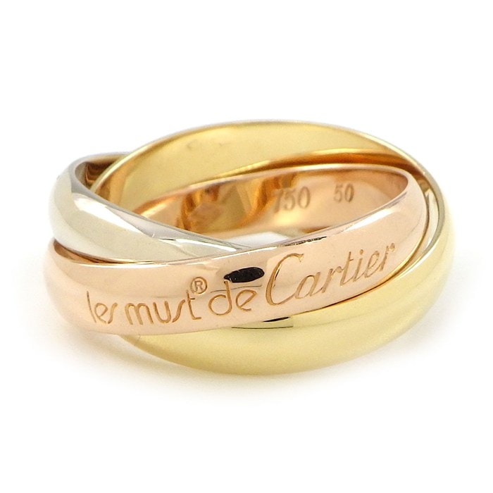 カルティエ Cartier リング トリニティ スリーカラー K18PG K18WG K18YG 10号 / #50 【中古】