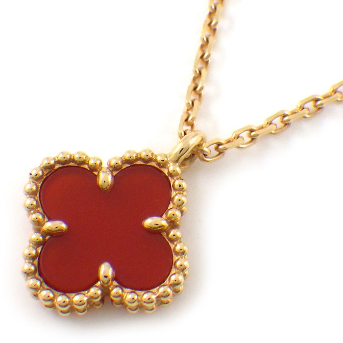 ヴァンクリーフ＆アーペル Van Cleef & Arpels ネックレス スウィートアルハンブラ カーネリアン K18PG 【中古】
